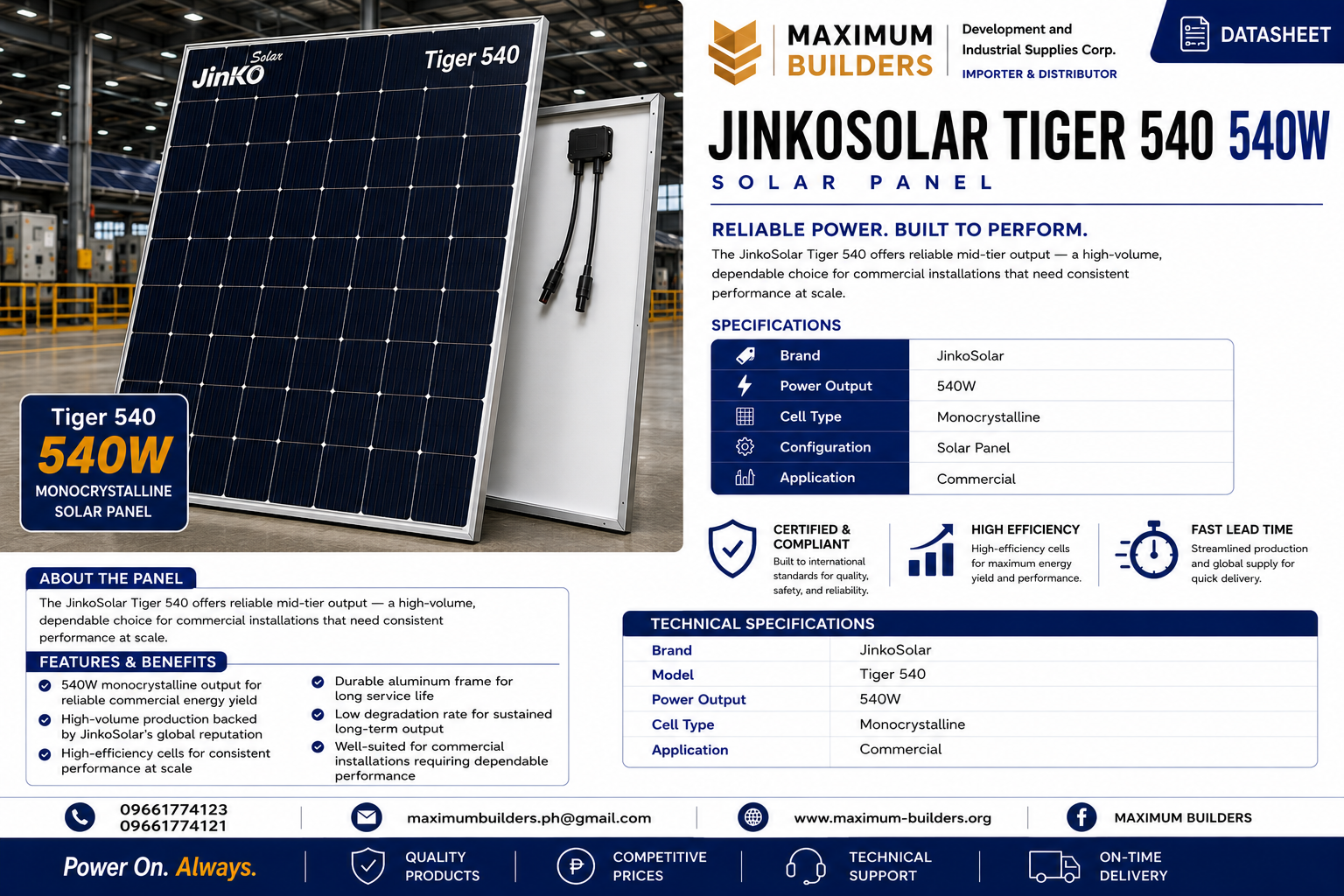 Tiger 540 Panel Brochure