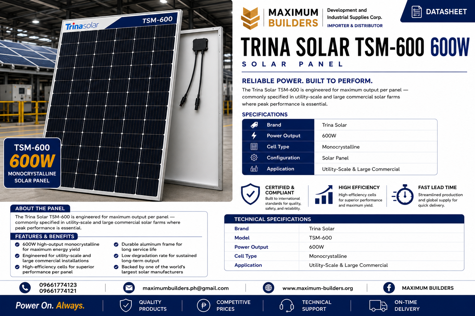 TSM-600 Panel Brochure