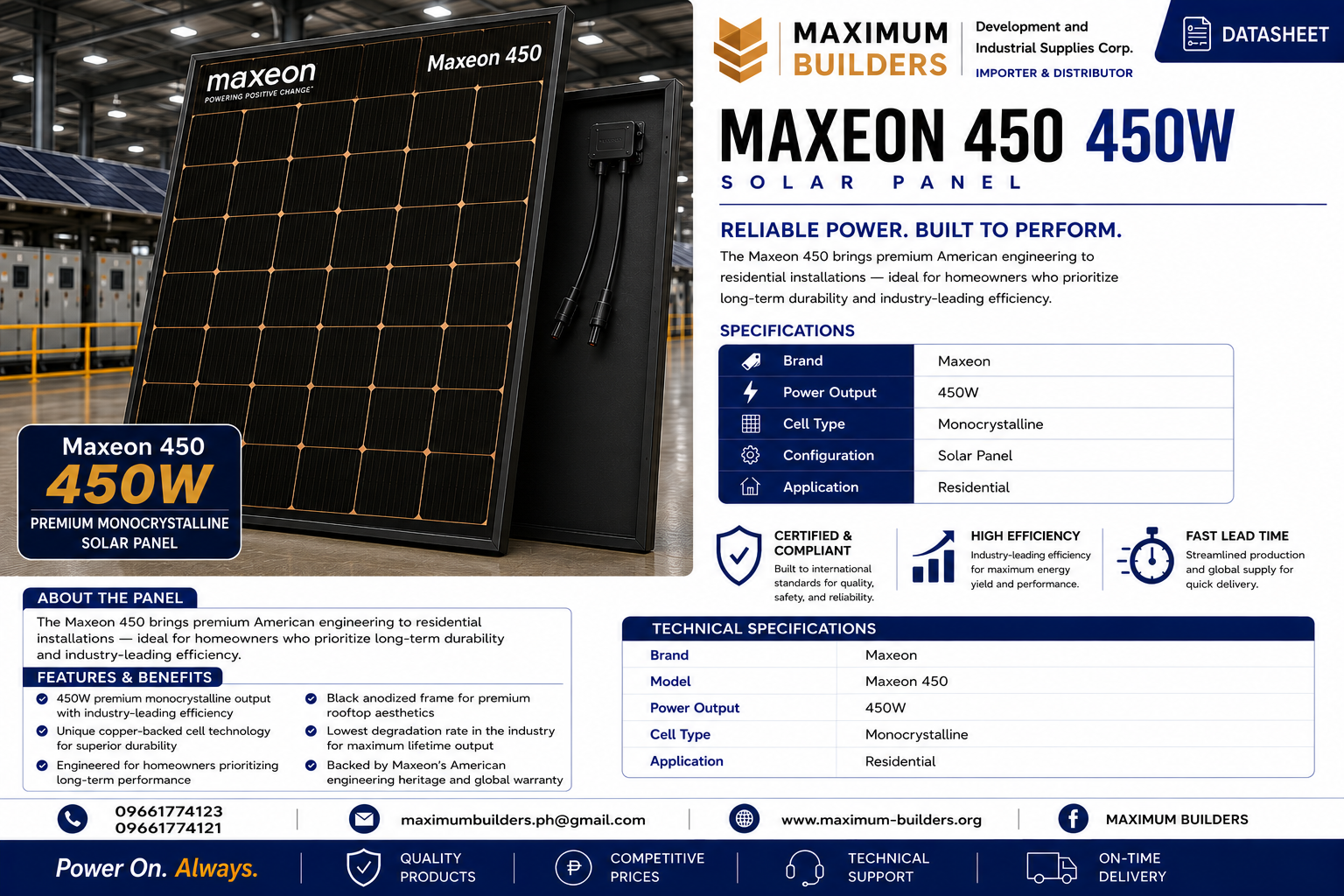 Maxeon 450 Panel Brochure