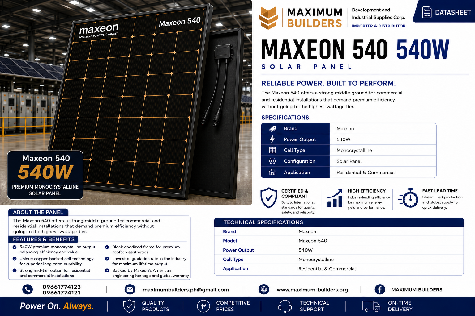 Maxeon 540 Panel Brochure