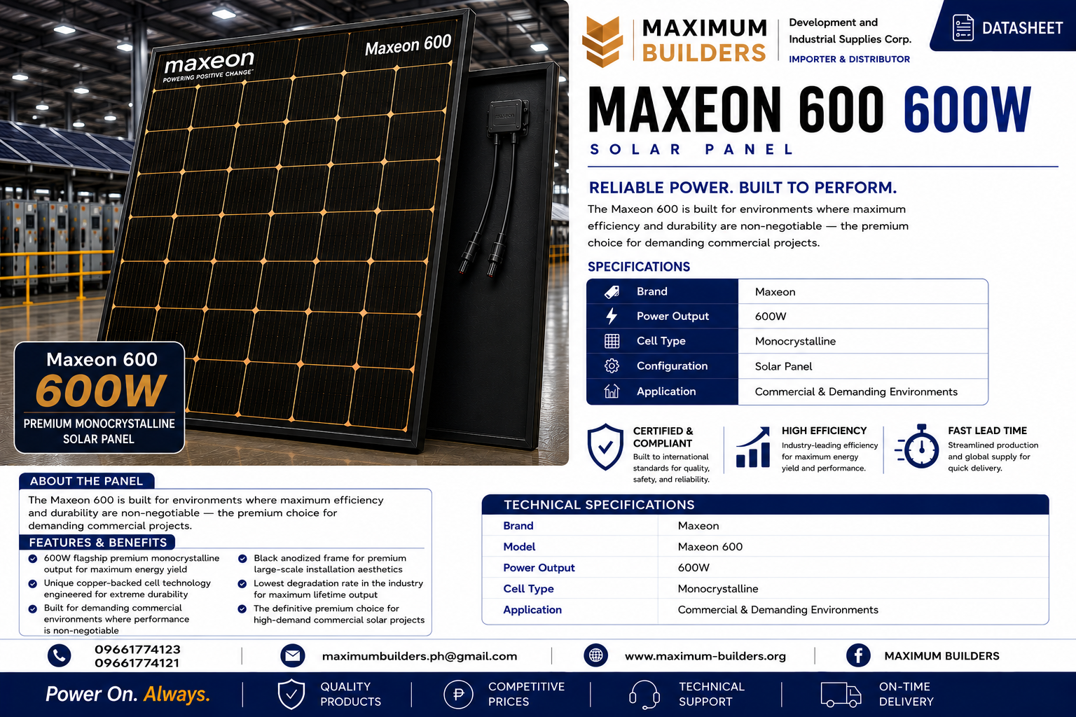 Maxeon 600 Panel Brochure