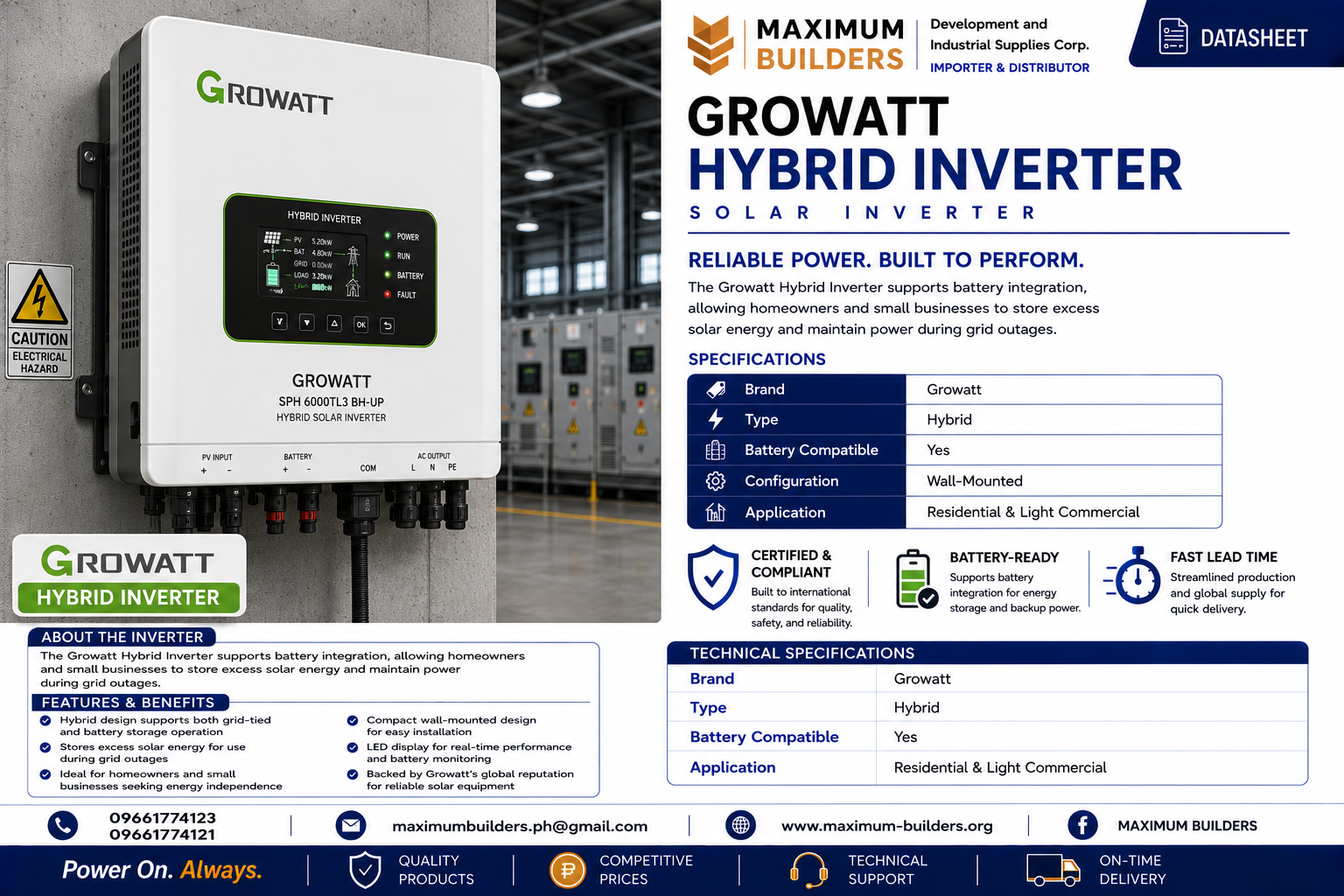 Growatt Hybrid Inverter Brochure