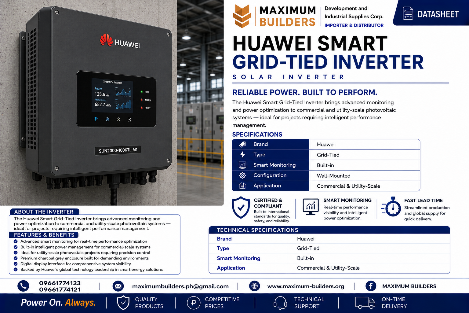 Huawei Smart Grid-Tied Inverter Brochure
