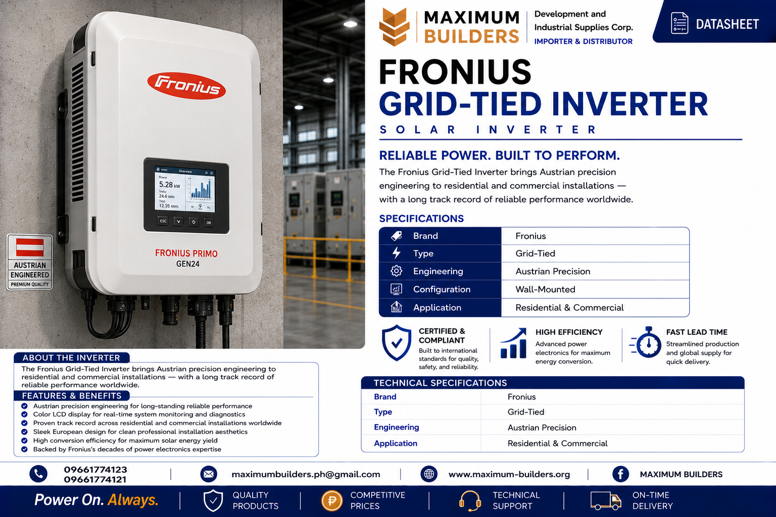 Fronius Grid-Tied Inverter Brochure
