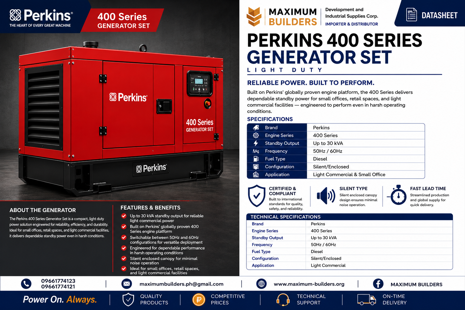 Perkins 400 Series Generator Set Brochure