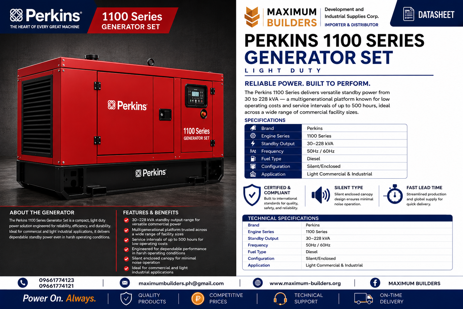 Perkins 1100 Series Generator Set Brochure