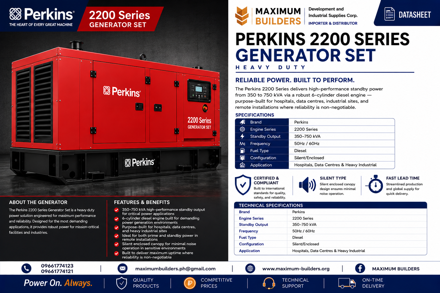 Perkins 2200 Series Generator Set Brochure