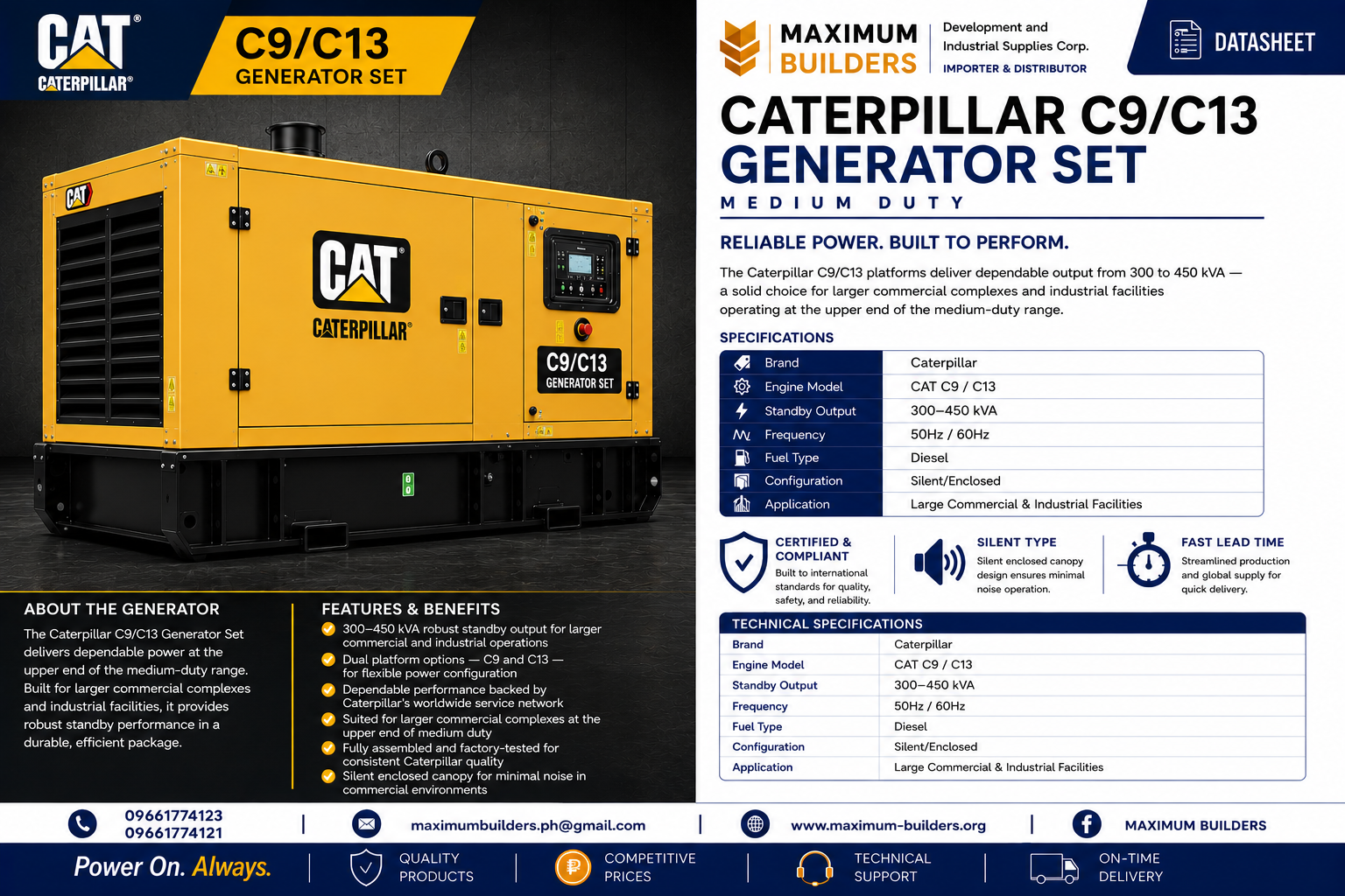 Caterpillar C9/C13 Generator Set Brochure